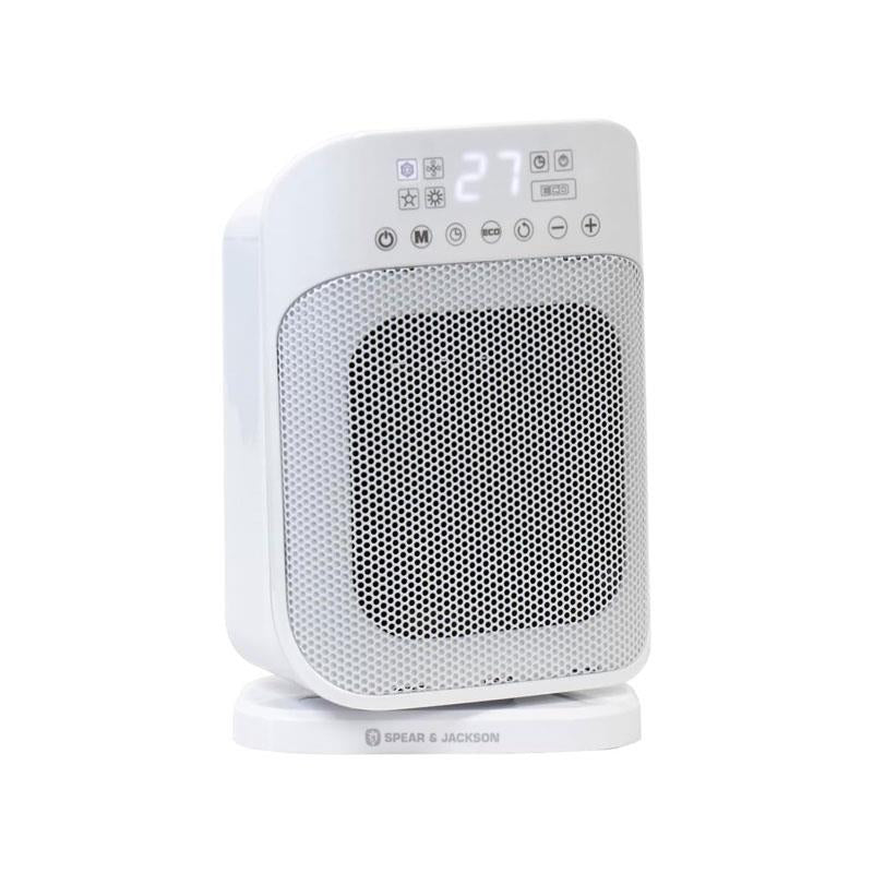Spear & Jackson Digital PTC Ceramic Heater 1500W with Oscillation 24H Timer &  Adjustable Thermostat White Main image