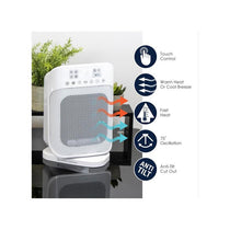 Spear & Jackson Digital PTC Ceramic Heater 1500W with Oscillation 24H Timer &  Adjustable Thermostat White