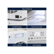 Spear & Jackson Digital PTC Ceramic Heater 1500W with Oscillation 24H Timer &  Adjustable Thermostat White