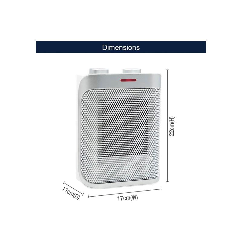 Spear & Jackson PTC Ceramic Heater 1500W with Adjustable Thermostat Cool Warm Hot Settings Safety Overheat Protection White & Silver Secondary image