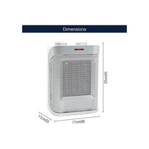 Spear & Jackson PTC Ceramic Heater 1500W with Adjustable Thermostat Cool Warm Hot Settings Safety Overheat Protection White & Silver