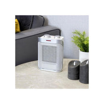 Spear & Jackson PTC Ceramic Heater 1500W with Adjustable Thermostat Cool Warm Hot Settings Safety Overheat Protection White & Silver