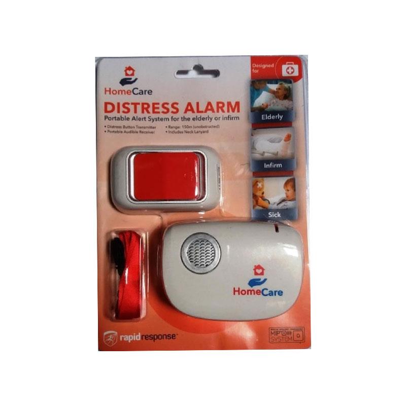 Home Care Portable Distress Alarm Battery Operated SOS Button 150m Range MIPS Compatible White Main image