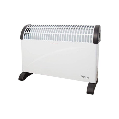Benross 2000W Convector Heater 3 Heat Settings Adjustable Thermostat And Overheat Protection Portable Indoor Heater White