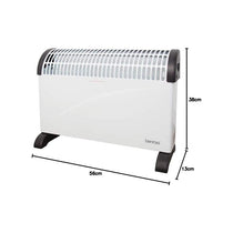 Benross 2000W Convector Heater 3 Heat Settings Adjustable Thermostat Over Heat Protection Portable Carry Handle White