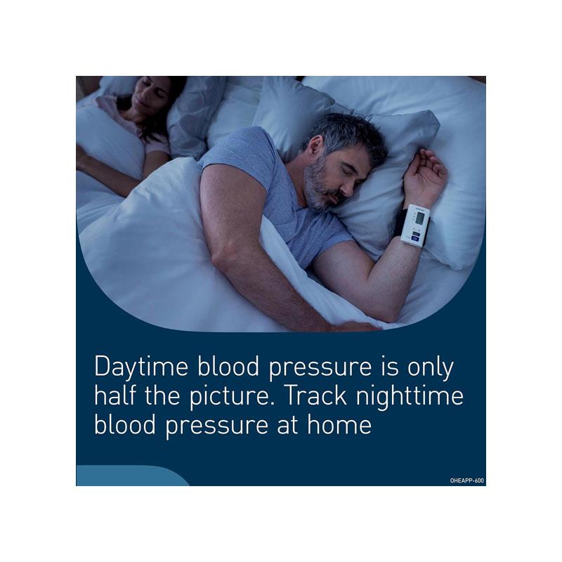 Omron Nightview Silent Wrist Blood Pressure Monitor Automatic Bluetooth Connected Clinically Validated White
