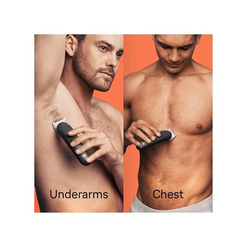 Braun Body Groomer Series 3 Shaver Manscaping Tool For Men SkinShield Technology Sensitive Comb Wet & Dry Waterproof Black/Grey Secondary image