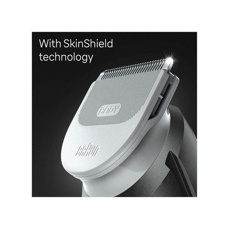 Braun Body Groomer Series 3 Shaver Manscaping Tool For Men SkinShield Technology Sensitive Comb Wet & Dry Waterproof Black/Grey