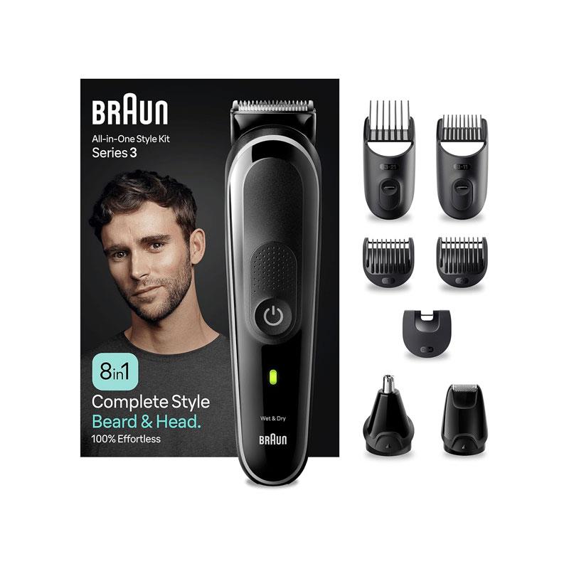 Braun Series 3 8-In-1 All-In-One Style Kit Body Groomer Beard Trimmer Hair Clipper Multi Grooming Kit Black/Grey Main image