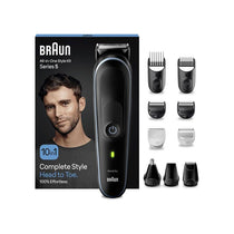 Braun Series 5 10-In-1 All-In-One Style Kit Men’s Beard Trimmer Hair Clippers Nose Trimmer Precision Grooming Set Black