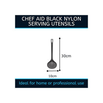 Chef Aid Nylon Skimmer BPA Free Heat Resistant Kitchen Utensil For Non Stick Cookware Black