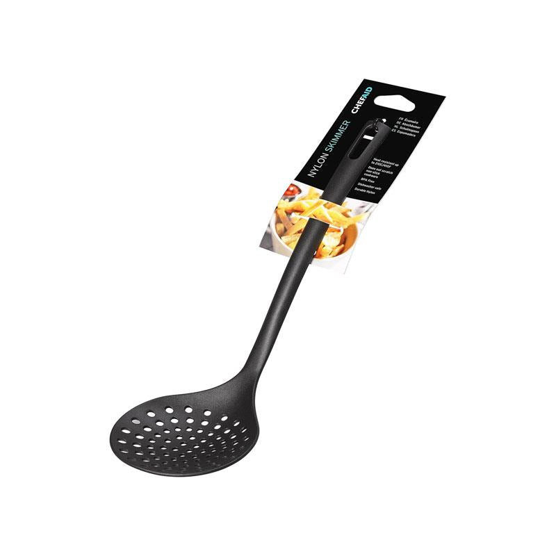 Chef Aid Nylon Skimmer BPA Free Heat Resistant Kitchen Utensil For Non Stick Cookware Black