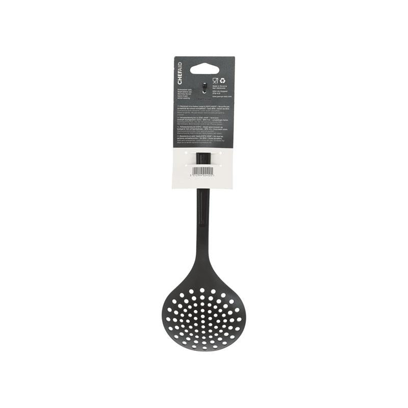 Chef Aid Nylon Skimmer BPA Free Heat Resistant Kitchen Utensil For Non Stick Cookware Black