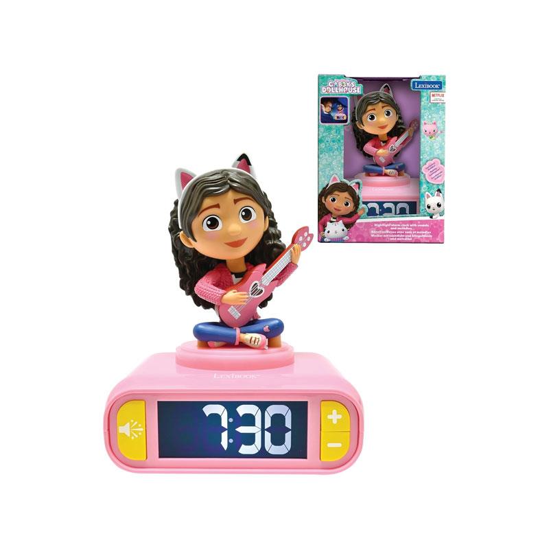 Lexibook Gabby's Dollhouse 3D Childrens Alarm Clock With Night Light Sounds Melodies And Backlit LCD Pink Main image