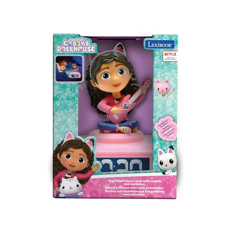 Lexibook Gabby's Dollhouse 3D Childrens Alarm Clock With Night Light Sounds Melodies And Backlit LCD Pink Secondary image
