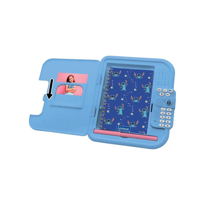 Lexibook Disney Stitch Secret Safe Electronic Diary with Password Electronic Notebook Pen And Sound Effects Blue