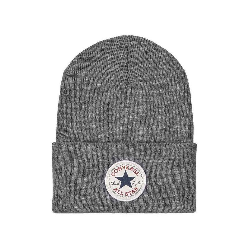 Converse Chuck Patch Beanie Heather Grey Unisex Stretch Fit Sportswear Winter Hat Main image
