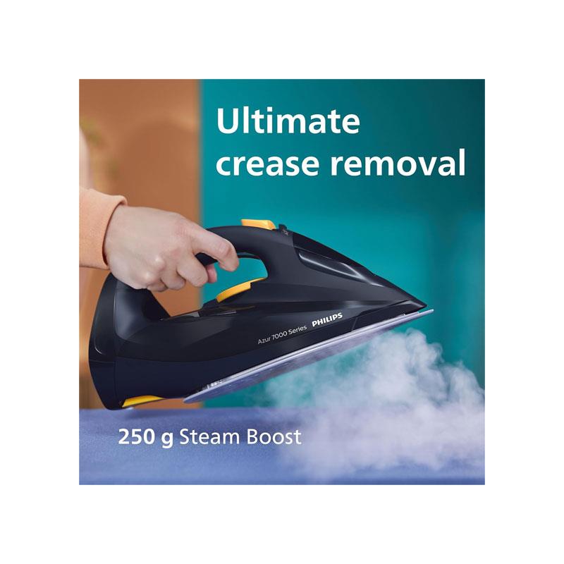 Philips Azur 7000 Series 3000W Steam Iron With SteamGlide Elite Soleplate 250g Steam Boost Blue/Yellow