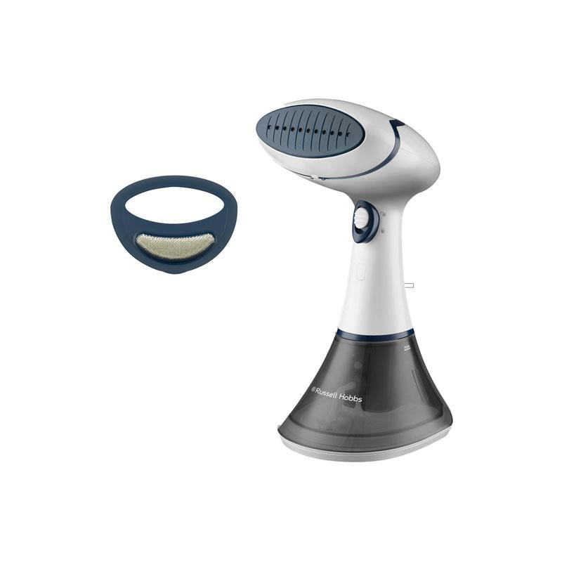 Russell Hobbs Steam Genie Essential 1600W Handheld Clothes Steamer 200ml Detachable Water Tank Fast 45s Heat-Up, 20g Steam Output White