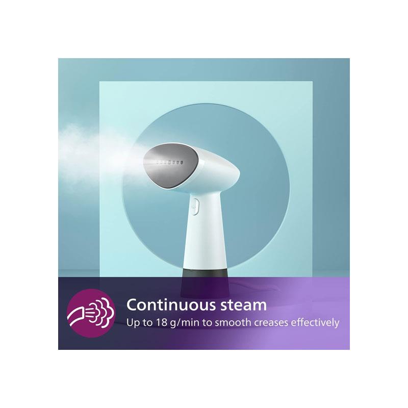 Philips 1000 Series Compact Handheld Garment Steamer 900W 85ml Detachable Water Tank - White