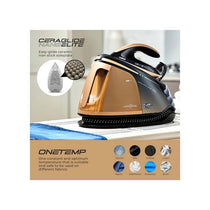 Tower PureSteam Infinity Xpress 8 Bar Steam Generator Iron 3000W with One Temp And AI Limescale System Black & Gold
