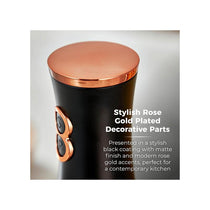 Tower Duo Electric Salt And Pepper Mills Battery Operated Dual Grinder with Adjustable Ceramic Blades Black & Rose Gold