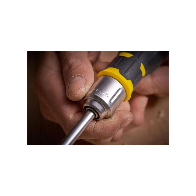 Stanley FatMax Ratchet Screwdriver With 12 Bits Flat Phillips Pozidriv Torx Black/Silver