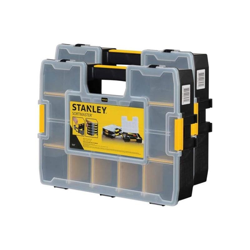 Stanley Sortmaster Junior Organiser Tool Boxes Twin Pack Removable Dividers Anti-Mix Lid Stackable Storage Secondary image