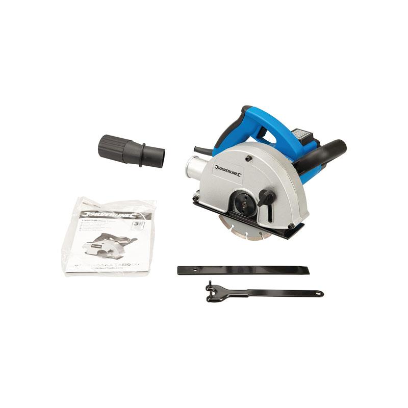 Silverline 1700W Wall Chaser 150mm Electric Saw Slotter with Dual Diamond Discs 230V
