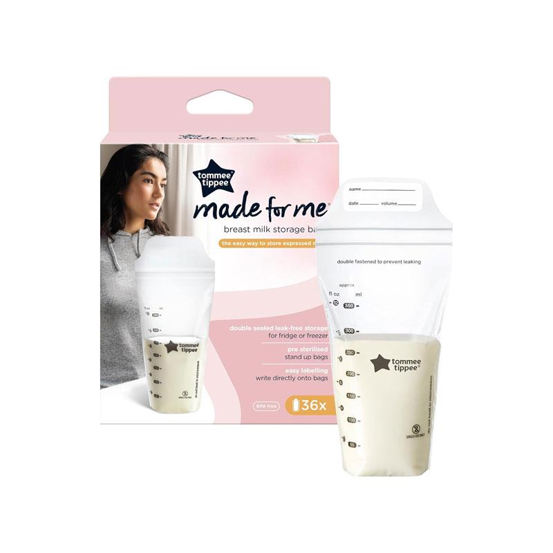 Tommee Tippee Closer To Nature Breast Milk Storage Bags 350ml Pre-Sterilised Double Seal Pack of 36