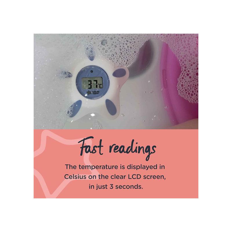Tommee Tippee InBath Bath & Room Digital Thermometer LCD Display Waterproof And Floats In Water White