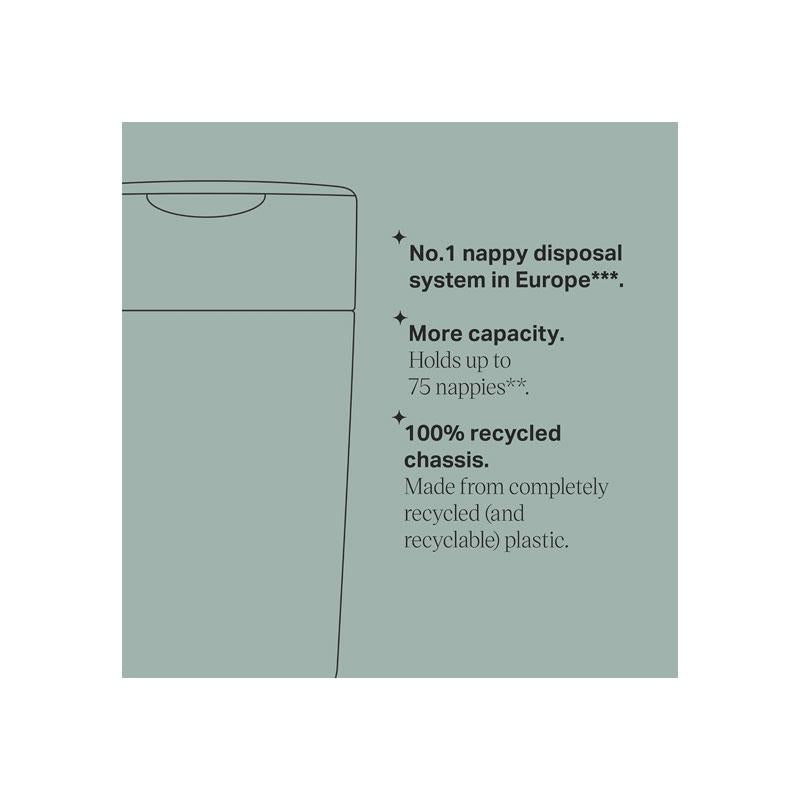 Tommee Tippee Sangenic Twist And Click XL Nappy Disposal Maxi Tub With 1 Refill Cassette White