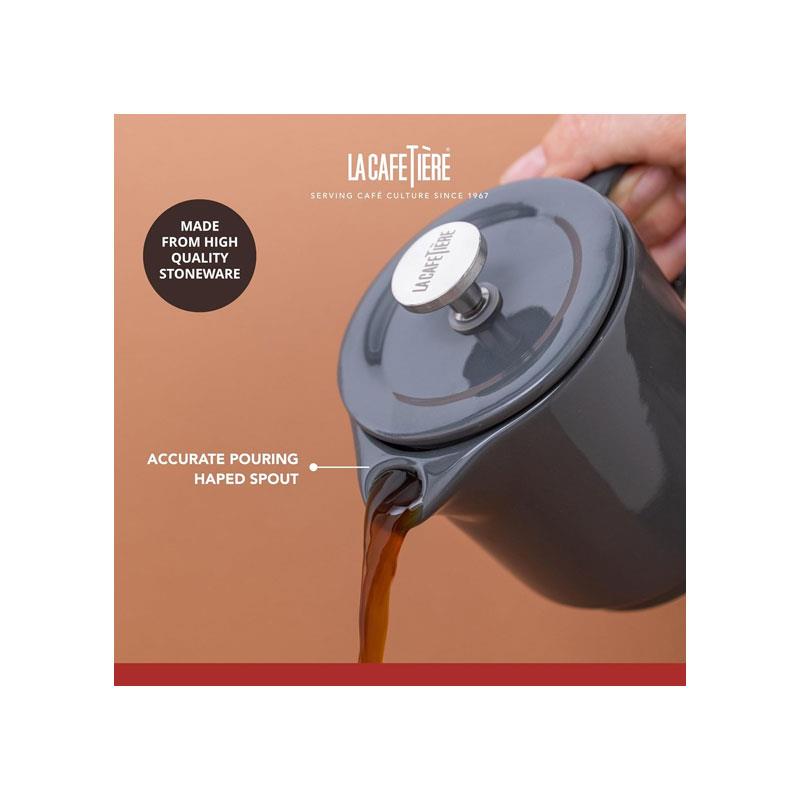 La Cafetiere Barcelona Coffee For One Set Cafetiere And Mug Ceramic 400ml Cool Grey