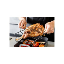MasterClass Deep Roasting Tin With Rack And Teflon Xtra Non Stick Coating Carbon Steel Roaster With Handles Grey