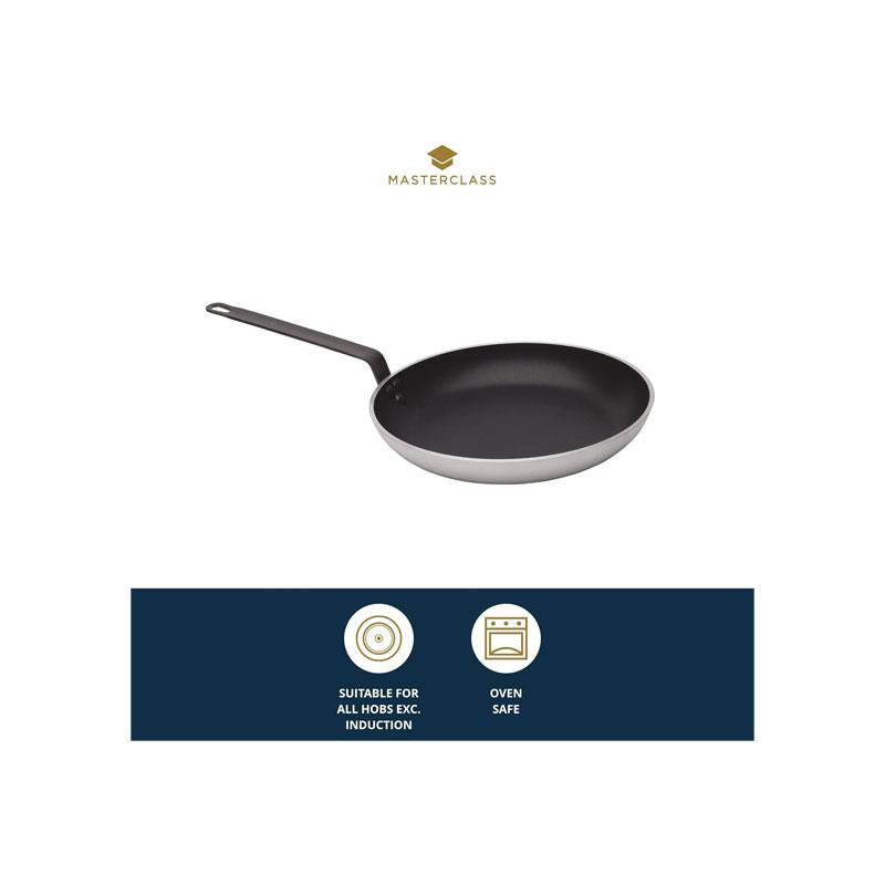 MasterClass Heavy Duty Frying Pan 32cm Non Stick Aluminium Black/Silver