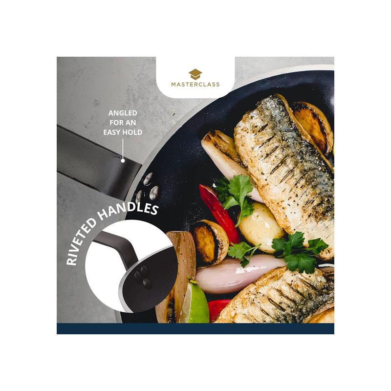 MasterClass Heavy Duty Frying Pan 32cm Non Stick Aluminium Black/Silver