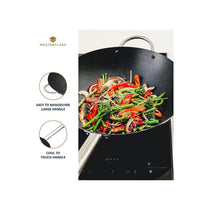 MasterClass Non-Stick Wok Carbon Steel 35.5cm 8 Litres Black