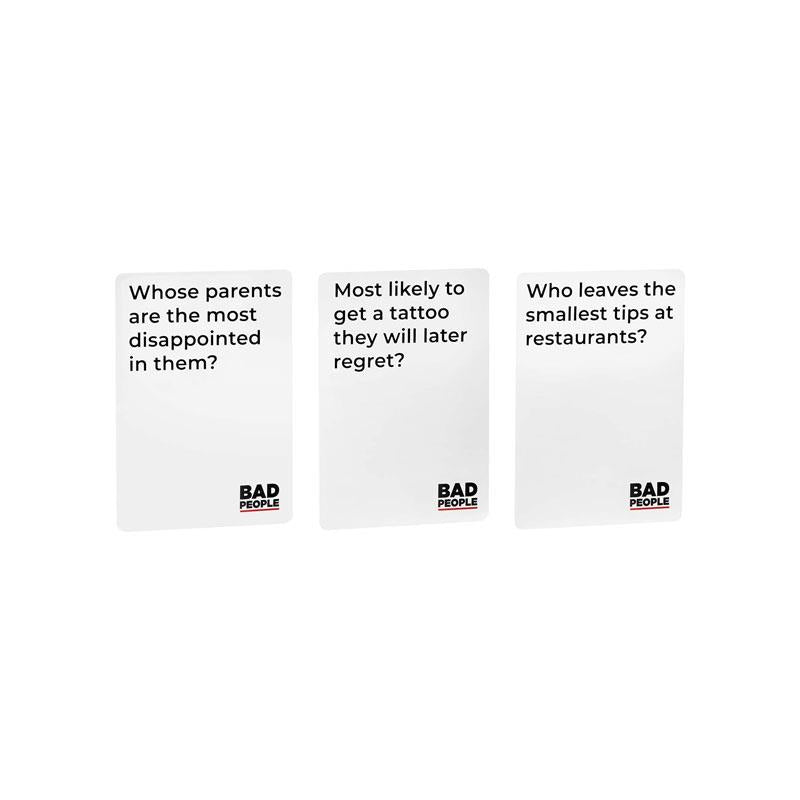 Bad People The Party Game You Probably Shouldn't Play Find Out What Your Friends Really Think of You Adult Card Board Game Black