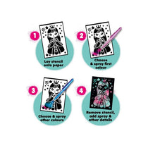 John Adams BLOpens Shimmer Set Blow Shimmer Airbrush Effects 3 Metallic BLOPENS 5 Paper Sheets 5 Reusable Stencils Multicolour