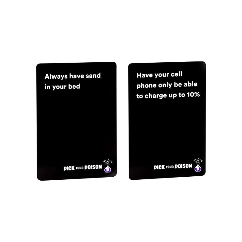 Pick Your Poison Card Game The “What Would You Rather Do?” Party Game Family Edition Black