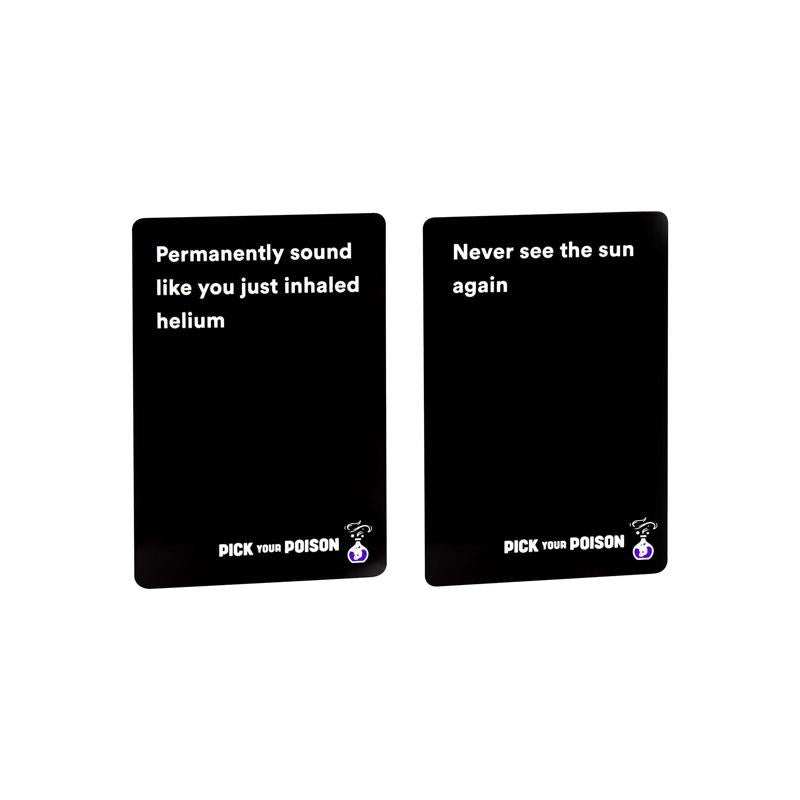 Pick Your Poison Card Game The “What Would You Rather Do?” Party Game Family Edition Black
