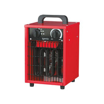 Igenix Commercial Drum Fan Heater 2000W 2 Heat Settings & Cool Fan Setting Adjustable Thermostat Overheat Protection Red