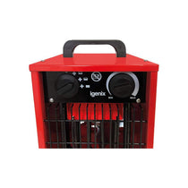 Igenix Commercial Drum Fan Heater 2000W 2 Heat Settings & Cool Fan Setting Adjustable Thermostat Overheat Protection Red