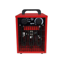 Igenix Commercial Drum Fan Heater 2000W 2 Heat Settings & Cool Fan Setting Adjustable Thermostat Overheat Protection Red