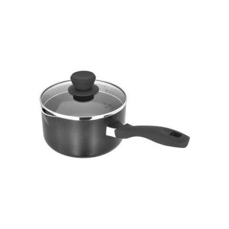 Judge Aura Non Stick Draining Saucepan 18cm Aluminium 1.8 Litres Black Main image