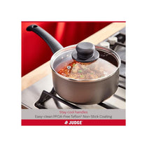 Judge Everyday Cookware Set 16cm 18cm 20cm Saucepans Non Stick Aluminium Pots Heat Resistant Handles 3 Piece Pewter