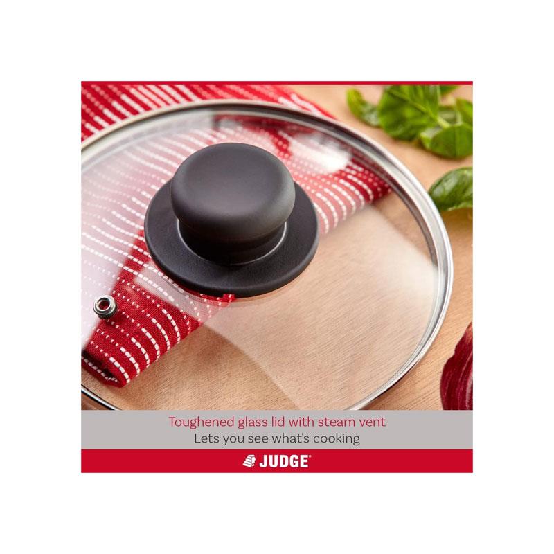 Judge Everyday Cookware Set 16cm 18cm 20cm Saucepans Non Stick Aluminium Pots Heat Resistant Handles 3 Piece Pewter