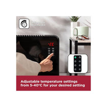 Black & Decker Smart Glass Panel Heater 2000W 2 Heat Settings Digital Adjustable Thermostat Black