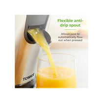 Tower Freeflow Citrus Juicer Flexible Anti-Drip Spout Stainless Steel 85W 250ml Capacity Silver