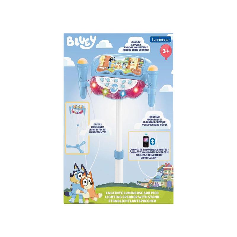 Lexibook Bluey Stand With Voice Affect Mics Lights And Bluetooth Speaker 2 Microphones MP3 Input Adjustable Height Blue
